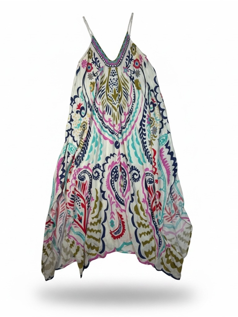 Flying Tomato‎ Boho Paisley Handkerchief Hem Trapeze Dress Size Medium